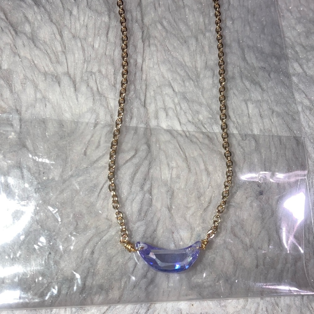 Southern Seoul Light Purple Crescent Moon Necklace - BNWT
